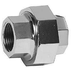 Merit Brass - Class 125, 3/8" Internal Pipe, Red Brass & Chrome Union - FNPT x FNPT - Apex Tool & Supply