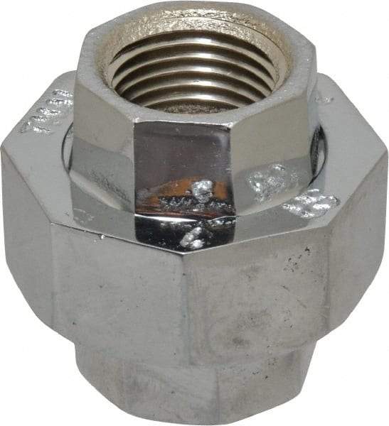 Merit Brass - Class 125, 1/2" Internal Pipe, Red Brass & Chrome Union - FNPT x FNPT - Apex Tool & Supply