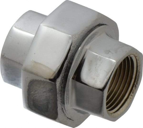 Merit Brass - Class 125, 3/4" Internal Pipe, Red Brass & Chrome Union - FNPT x FNPT - Apex Tool & Supply