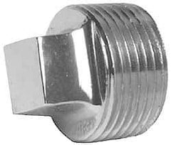 Merit Brass - Class 125, 3/4" Internal Pipe, Red Brass & Chrome Square Head Plug - MNPT - Apex Tool & Supply