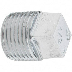 Merit Brass - Class 125, 1/2" Internal Pipe, Red Brass & Chrome Square Head Plug - MNPT - Apex Tool & Supply