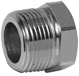 Merit Brass - Class 125, 1 x 3/4" Internal Pipe, Red Brass & Chrome Hex Bushing - MNPT x FNPT - Apex Tool & Supply