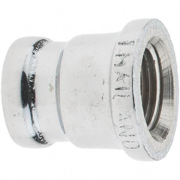 Merit Brass - Class 125, 3/8 x 1/4" Internal Pipe, Red Brass & Chrome Reducing Coupling - FNPT x FNPT - Apex Tool & Supply