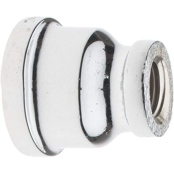 Merit Brass - Class 125, 1/2 x 1/4" Internal Pipe, Red Brass & Chrome Reducing Coupling - FNPT x FNPT - Apex Tool & Supply