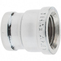 Merit Brass - Class 125, 1/2 x 3/8" Internal Pipe, Red Brass & Chrome Reducing Coupling - FNPT x FNPT - Apex Tool & Supply