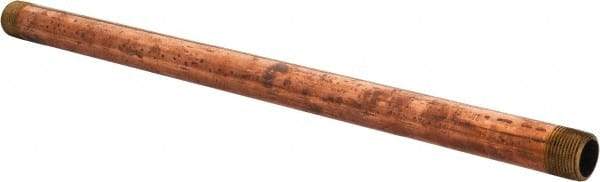 Merit Brass - 18" Long, 3/4" Pipe Threaded Brass Pipe Nipple - NPT Thread, Red Brass - Apex Tool & Supply