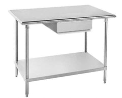 Eagle MHC - 30" Wide x 24" Deep x 35-1/2" High, Stainless Steel Work Table - Bull Nose Edge, Fixed Legs - Apex Tool & Supply
