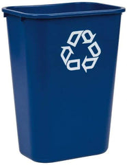 Rubbermaid - 41 Qt Blue Rectangle Recycling Container - Polyethylene, 19.88" High x 15-1/4" Long x 11" Wide - Apex Tool & Supply
