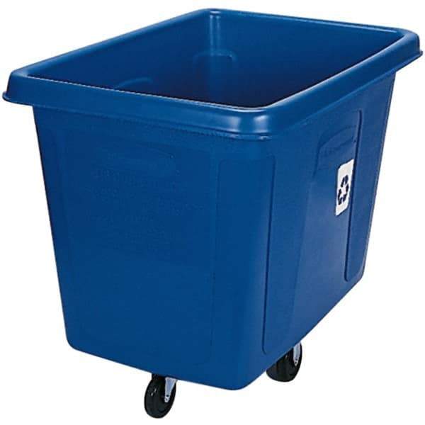 Rubbermaid - 16 Cu Ft Blue Rectangle Recycling Container - Polyethylene, 37" High x 43-3/4" Long x 31" Wide - Apex Tool & Supply