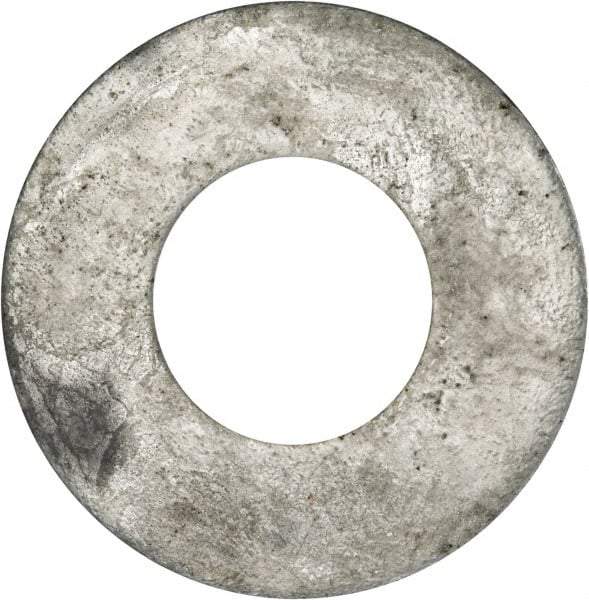 Value Collection - 1-1/4" Screw, Grade 2 Steel USS Flat Washer - 1.368" ID x 3.03" OD, 0.192" Thick, Galvanized Finish - Apex Tool & Supply