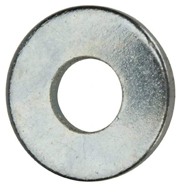 Value Collection - #4 Screw, Grade 2 Steel SAE Flat Washer - 1/8" ID x 5/16" OD, 0.04" Thick, Zinc-Plated Finish - Apex Tool & Supply
