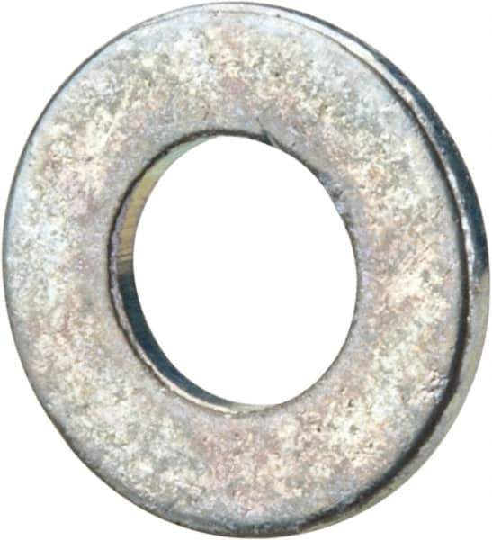 Value Collection - #5 Screw, Grade 2 Steel SAE Flat Washer - 9/64" ID x 9/32" OD, 0.03" Thick, Zinc-Plated Finish - Apex Tool & Supply