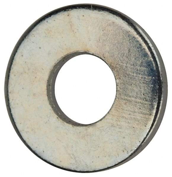 Value Collection - #4 Screw, Grade 2 Steel SAE Flat Washer - 1/8" ID x 5/16" OD, 0.04" Thick, Zinc-Plated Finish - Apex Tool & Supply