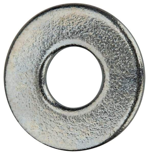 Value Collection - #6 Screw, Grade 2 Steel SAE Flat Washer - 5/32" ID x 3/8" OD, 0.065" Thick, Zinc-Plated Finish - Apex Tool & Supply