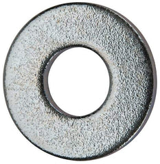 Value Collection - #10 Screw, Grade 2 Steel SAE Flat Washer - 7/32" ID x 1/2" OD, 0.065" Thick, Zinc-Plated Finish - Apex Tool & Supply