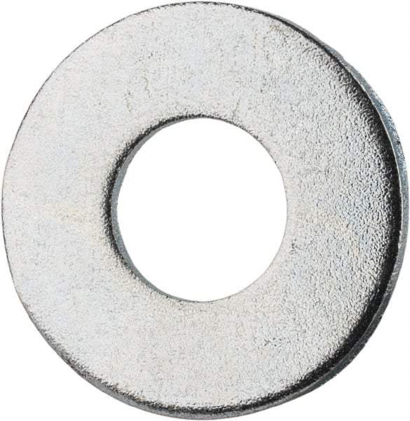 Value Collection - #12 Screw, Grade 2 Steel SAE Flat Washer - 1/4" ID x 9/16" OD, 0.08" Thick, Zinc-Plated Finish - Apex Tool & Supply