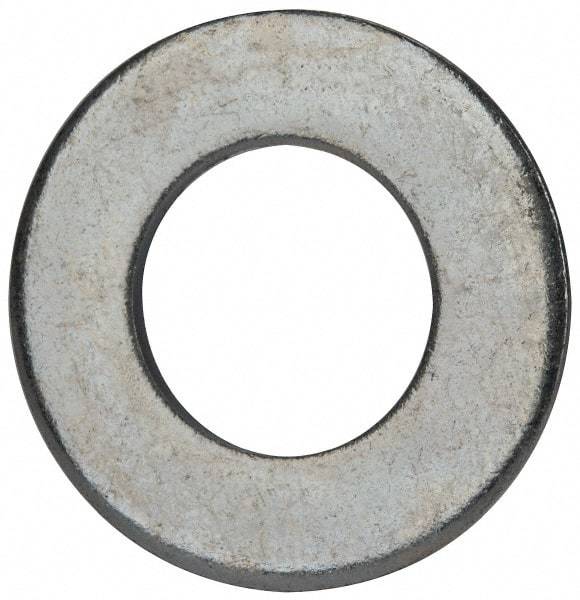 Value Collection - 1" Screw, Grade 2 Steel SAE Flat Washer - 1-1/16" ID x 2" OD, 0.16" Thick, Zinc-Plated Finish - Apex Tool & Supply