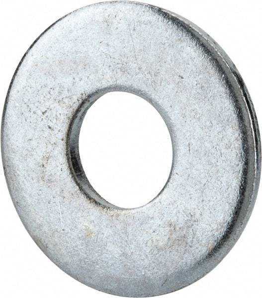 Value Collection - 5/8" Screw, Grade 2 Steel USS Flat Washer - 0.681" ID x 1.78" OD, 0.16" Thick, Zinc-Plated Finish - Apex Tool & Supply
