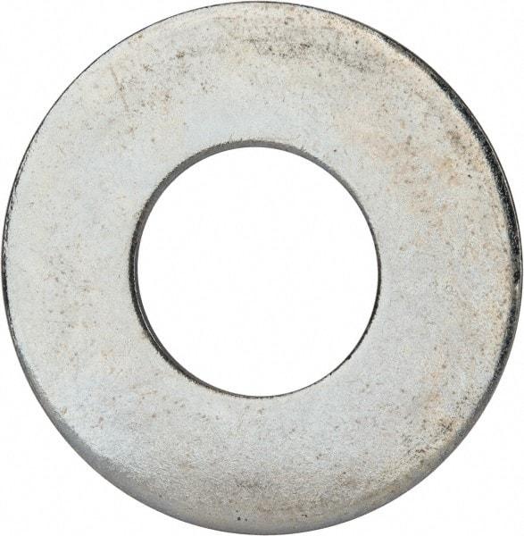 Value Collection - 1-3/8" Screw, Grade 2 Steel USS Flat Washer - 1.49" ID x 3.295" OD, 0.213" Thick, Zinc-Plated Finish - Apex Tool & Supply
