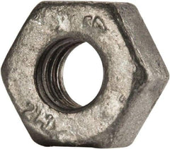 Value Collection - 1/4-20 UNC Steel Right Hand Heavy Hex Nut - 1/2" Across Flats, 15/64" High, Galvanized Finish - Apex Tool & Supply