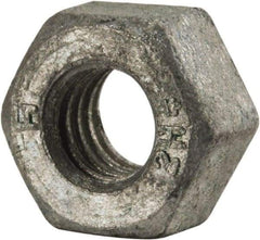Value Collection - 5/16-18 UNC Steel Right Hand Heavy Hex Nut - 9/16" Across Flats, 19/64" High, Galvanized Finish - Apex Tool & Supply