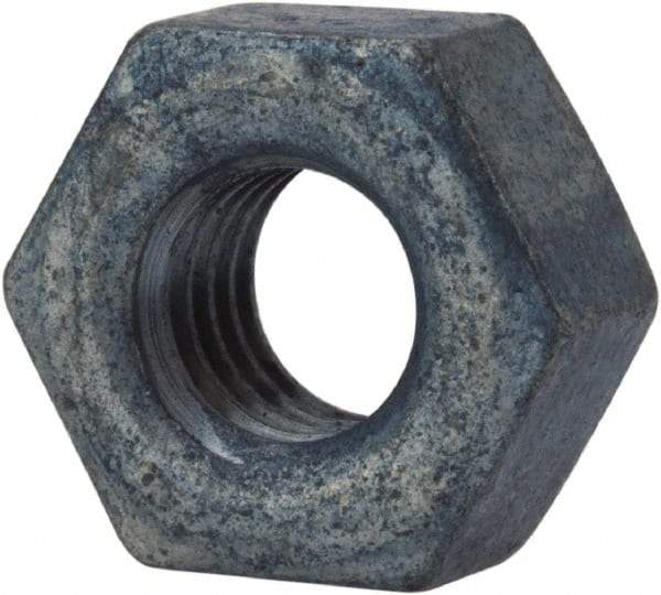 Value Collection - 3/8-16 UNC Steel Right Hand Heavy Hex Nut - 11/16" Across Flats, 23/64" High, Galvanized Finish - Apex Tool & Supply