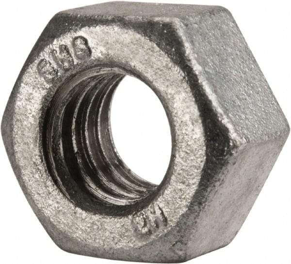 Value Collection - 7/16-14 UNC Steel Right Hand Heavy Hex Nut - 3/4" Across Flats, 27/64" High, Galvanized Finish - Apex Tool & Supply