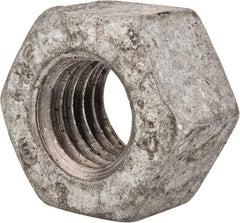 Value Collection - 9/16-12 UNC Steel Right Hand Heavy Hex Nut - 15/16" Across Flats, 35/64" High, Galvanized Finish - Apex Tool & Supply