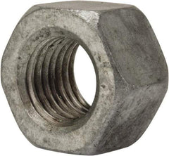 Value Collection - 1-8 UNC Steel Right Hand Heavy Hex Nut - 1-5/8" Across Flats, 63/64" High, Galvanized Finish - Apex Tool & Supply