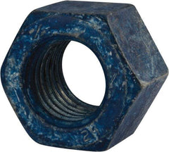 Value Collection - 1-1/8 - 7 UNC Steel Right Hand Heavy Hex Nut - 1-13/16" Across Flats, 1-7/64" High, Galvanized Finish - Apex Tool & Supply