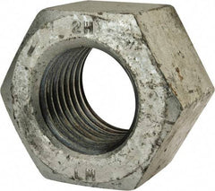 Value Collection - 2 - 4-1/2 UNC Steel Right Hand Heavy Hex Nut - 3-1/8" Across Flats, 1-31/32" High, Hot Dipped Galvanized Finish - Apex Tool & Supply