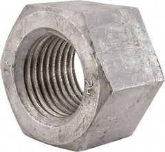 Value Collection - 2-1/2 - 4 UNC Steel Right Hand Heavy Hex Nut - 3-7/8" Across Flats, 2-29/64" High, Hot Dipped Galvanized Finish - Apex Tool & Supply