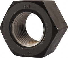 Value Collection - 2-1/2 - 4 UNC Steel Right Hand Heavy Hex Nut - 3-7/8" Across Flats, 2-29/64" High, Uncoated, 2B Class of Fit - Apex Tool & Supply