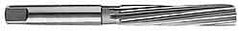 Made in USA - 19/64" Diam, Straight Shank, 2-1/4" Flute, Hand Reamer - Spiral Flute, 4-1/2" OAL, Left Hand Spiral, Right Hand Cut, High Speed Steel - Apex Tool & Supply