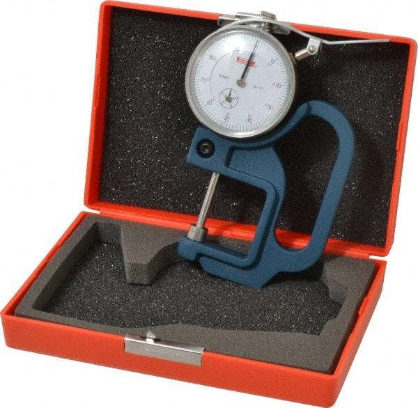 SPI - 0 to 1 Inch Measurement, 0.001 Inch Graduation, 1-1/8 Inch Throat Depth, Dial Thickness Gage - 2-1/4 Inch Dial Diameter - Apex Tool & Supply