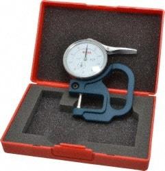 SPI - 0 to 1/2 Inch Measurement, 0.001 Inch Graduation, 1-1/8 Inch Throat Depth, Dial Thickness Gage - 2-1/4 Inch Dial Diameter - Apex Tool & Supply