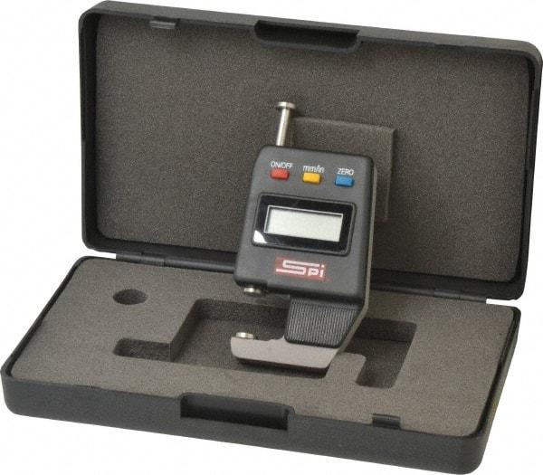 SPI - 0mm to 15mm Measurement, 0.01mm Resolution Electronic Thickness Gage - Accurate up to 0.0002" - Apex Tool & Supply