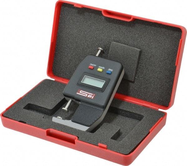 SPI - 0mm to 25mm Measurement, 0.01mm Resolution Electronic Thickness Gage - Accurate up to 0.0002" - Apex Tool & Supply
