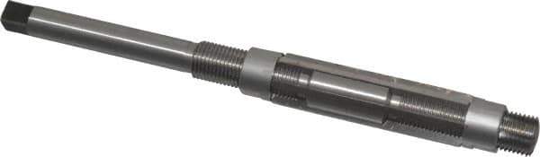 Made in USA - Size D, Straight Shank Hand Adjustable Reamer - 6-3/4" OAL, Right Hand Cut, High Speed Steel, Bright Finish - Apex Tool & Supply