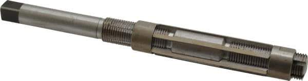 Made in USA - Size F, Straight Shank Hand Adjustable Reamer - 7-3/8" OAL, Right Hand Cut, High Speed Steel, Bright Finish - Apex Tool & Supply