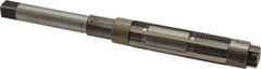 Made in USA - Size F, Straight Shank Hand Adjustable Reamer - 7-3/8" OAL, Right Hand Cut, High Speed Steel, Bright Finish - Apex Tool & Supply