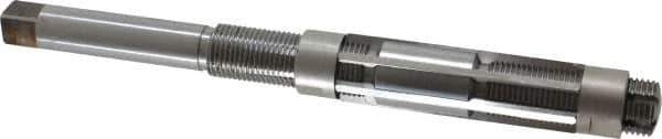 Made in USA - Size G, Straight Shank Hand Adjustable Reamer - 8" OAL, Right Hand Cut, High Speed Steel, Bright Finish - Apex Tool & Supply