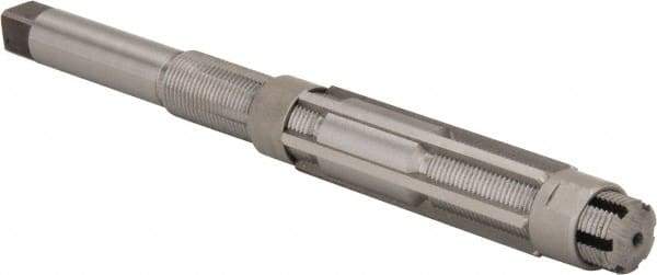 Made in USA - Size H, Straight Shank Hand Adjustable Reamer - 9" OAL, Right Hand Cut, High Speed Steel, Bright Finish - Apex Tool & Supply