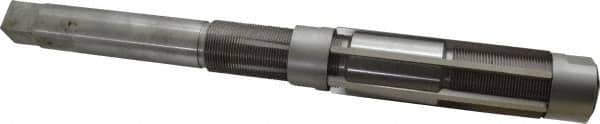 Made in USA - Size M, Straight Shank Hand Adjustable Reamer - 16" OAL, Right Hand Cut, High Speed Steel, Bright Finish - Apex Tool & Supply