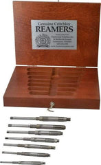 Made in USA - #110 to #104 Diam, 1/4 to 15/32" Variable Diam, Straight Shank, Adjustable Hand Reamer Set - High Speed Steel, Bright Finish, 7 Pieces - Apex Tool & Supply