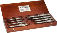 Made in USA - Letter A to H Diam, 15/32 to 1-1/16" Variable Diam, Straight Shank, Adjustable Hand Reamer Set - High Speed Steel, Bright Finish, 8 Pieces - Apex Tool & Supply