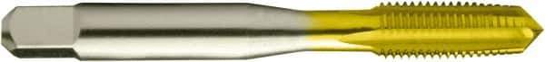 Vermont Tap & Die - 7/8-9 UNC 3/3B 4 Flute TiN Finish High Speed Steel Straight Flute Standard Hand Tap - Taper, Right Hand Thread, 4-11/16" OAL, 2-7/32" Thread Length, H4 Limit, Oversize - Apex Tool & Supply