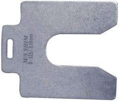 Made in USA - 20 Piece, 4 Inch Long x 4 Inch Wide x 0.009 Inch Thick, Slotted Shim Stock - Stainless Steel, 1-1/4 Inch Wide Slot - Apex Tool & Supply