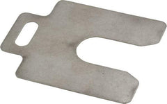 Made in USA - 20 Piece, 2 Inch Long x 2 Inch Wide x 0.025 Inch Thick, Slotted Shim Stock - Stainless Steel, 5/8 Inch Wide Slot - Apex Tool & Supply