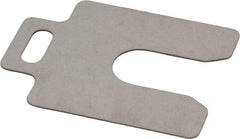 Made in USA - 20 Piece, 2 Inch Long x 2 Inch Wide x 0.031 Inch Thick, Slotted Shim Stock - Stainless Steel, 5/8 Inch Wide Slot - Apex Tool & Supply